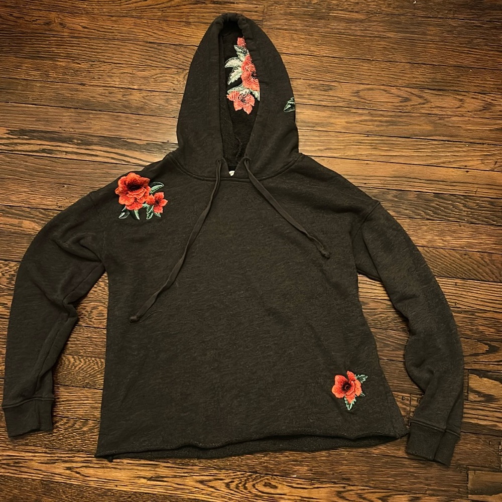 American Eagle Embroidered Floral Hoodie, Size S